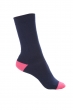 Cashmere & Elastaan accessoires sokken frontibus donker marine rose shocking 35 38